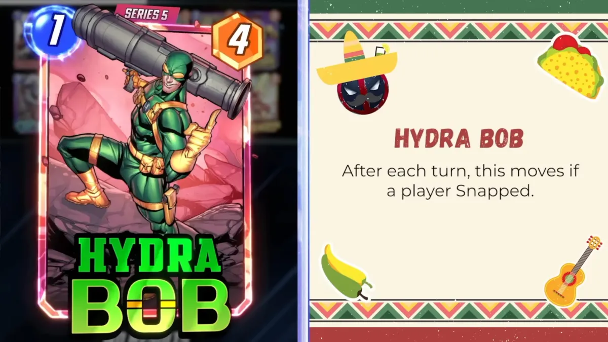 hydra bob card beside his text in marvel snap